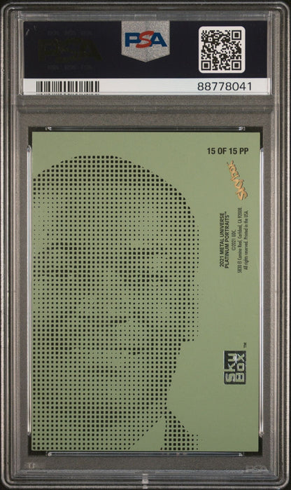 DeVonta Smith 2023 Skybox Metal Universe Platinum Portraits Metallic Green PSA 10